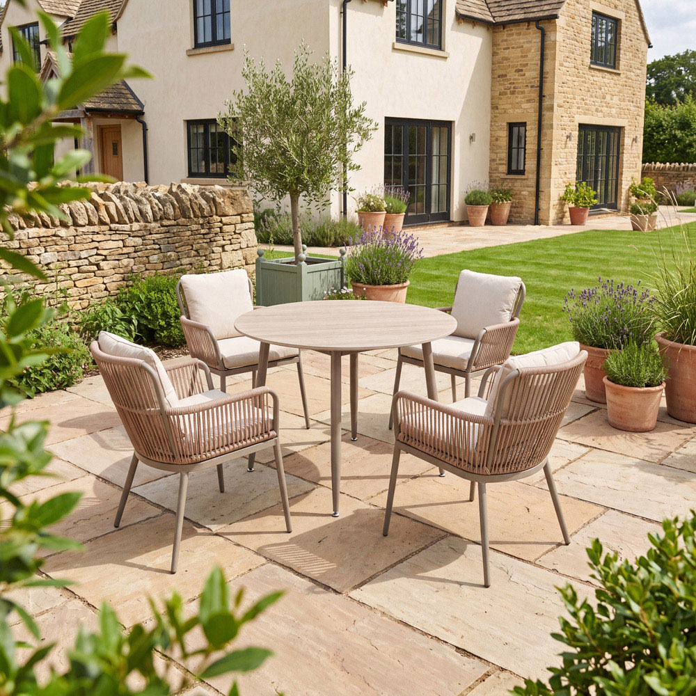 Artemis Home Westcott 4 Seater Brown Garden Dining Set Image 4