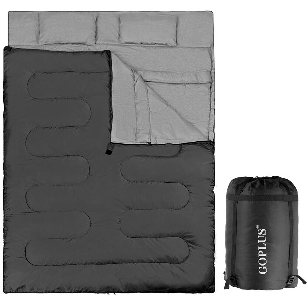 Costway Black Waterproof Double Sleeping Bag Image 3