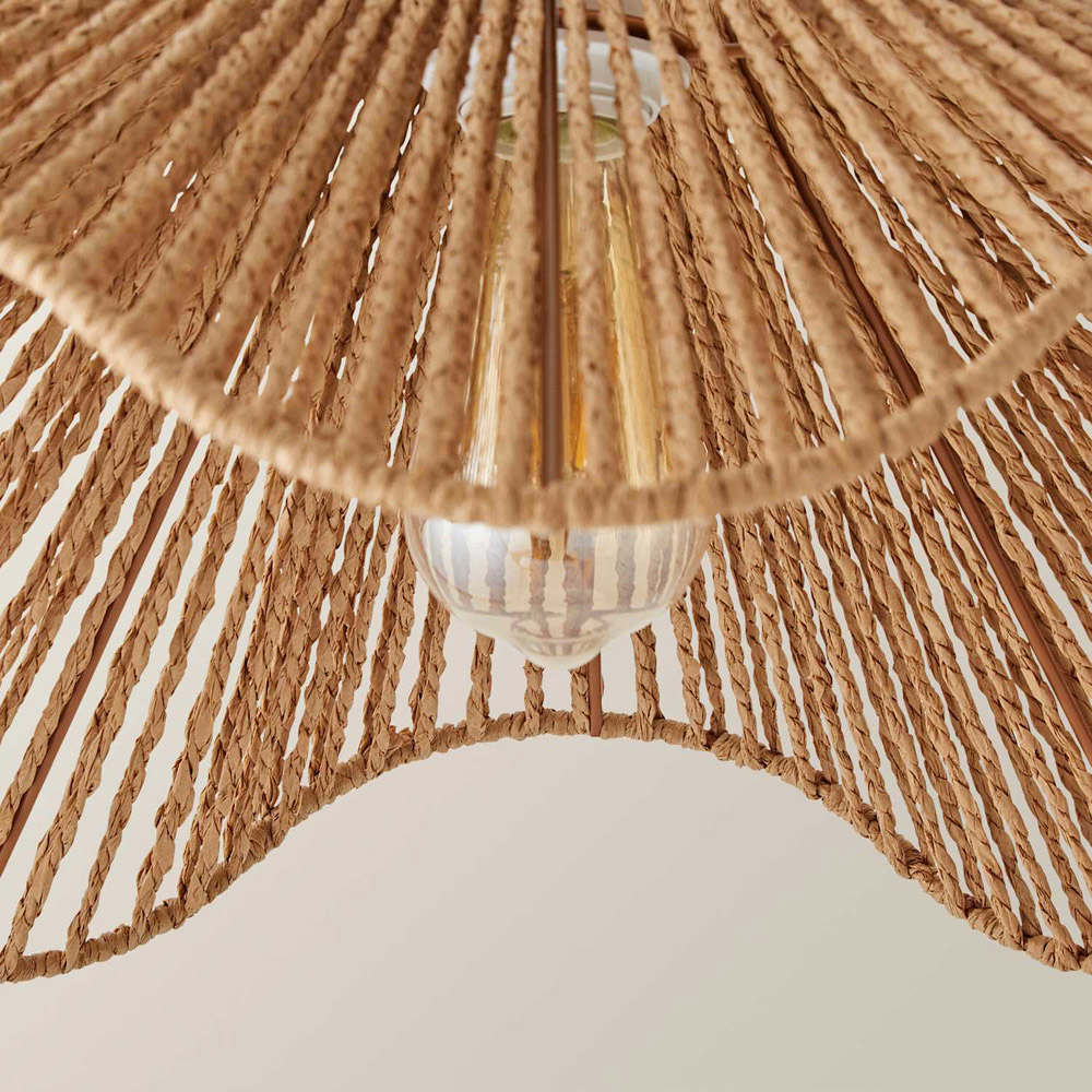ValueLights Farai Natural Woven Rope Wave Ceiling Light Shade Image 4
