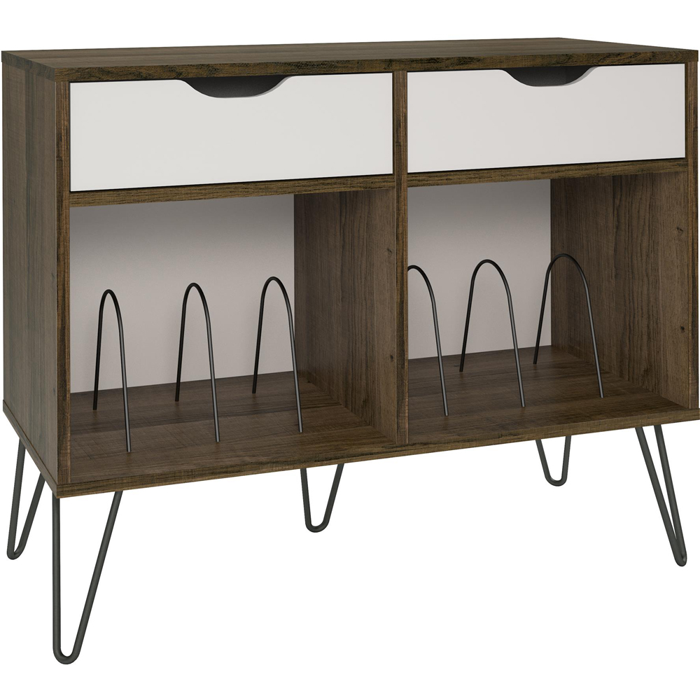 Novogratz Harmony 2 Drawer Brown Oak Turntable Stand Image 5