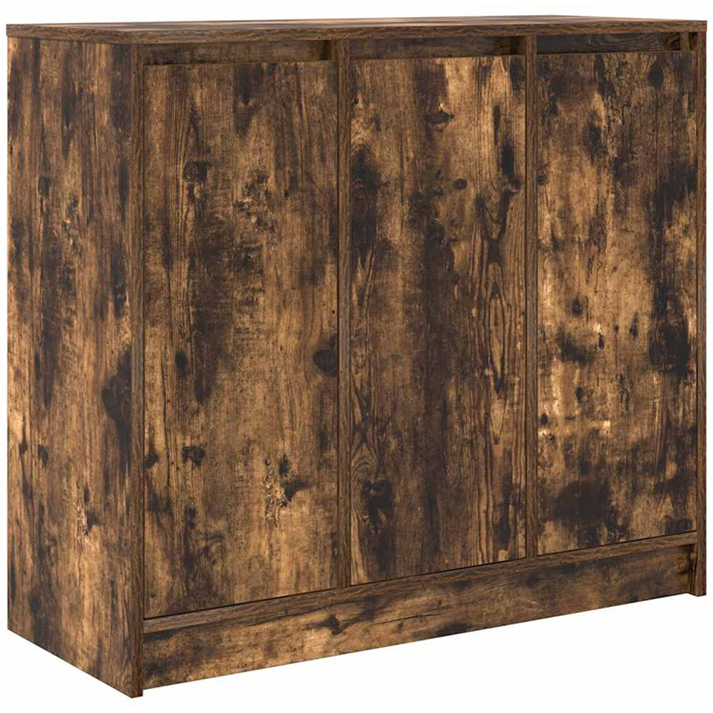 vidaXL 3 Door Smoked Oak Sideboard Image 2