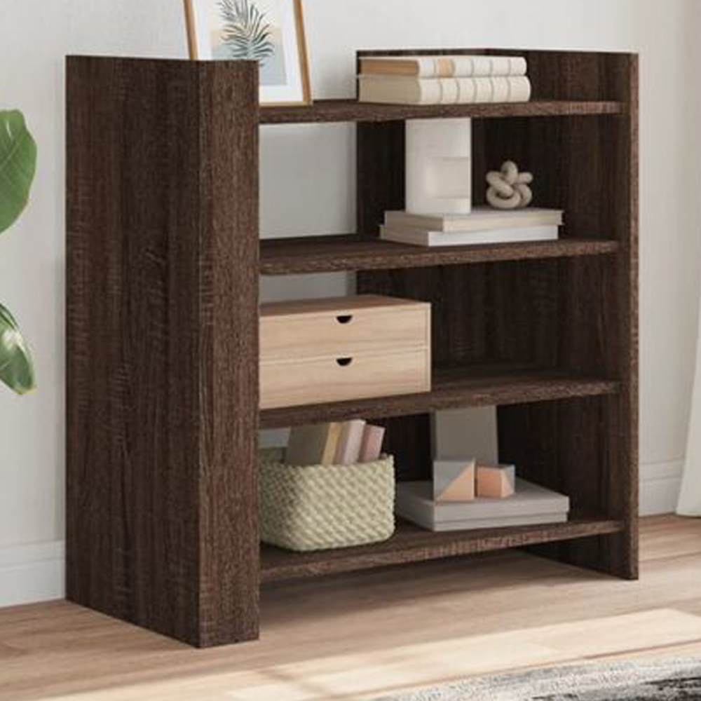 vidaXL 4 Shelf Brown Oak Sideboard Image 1