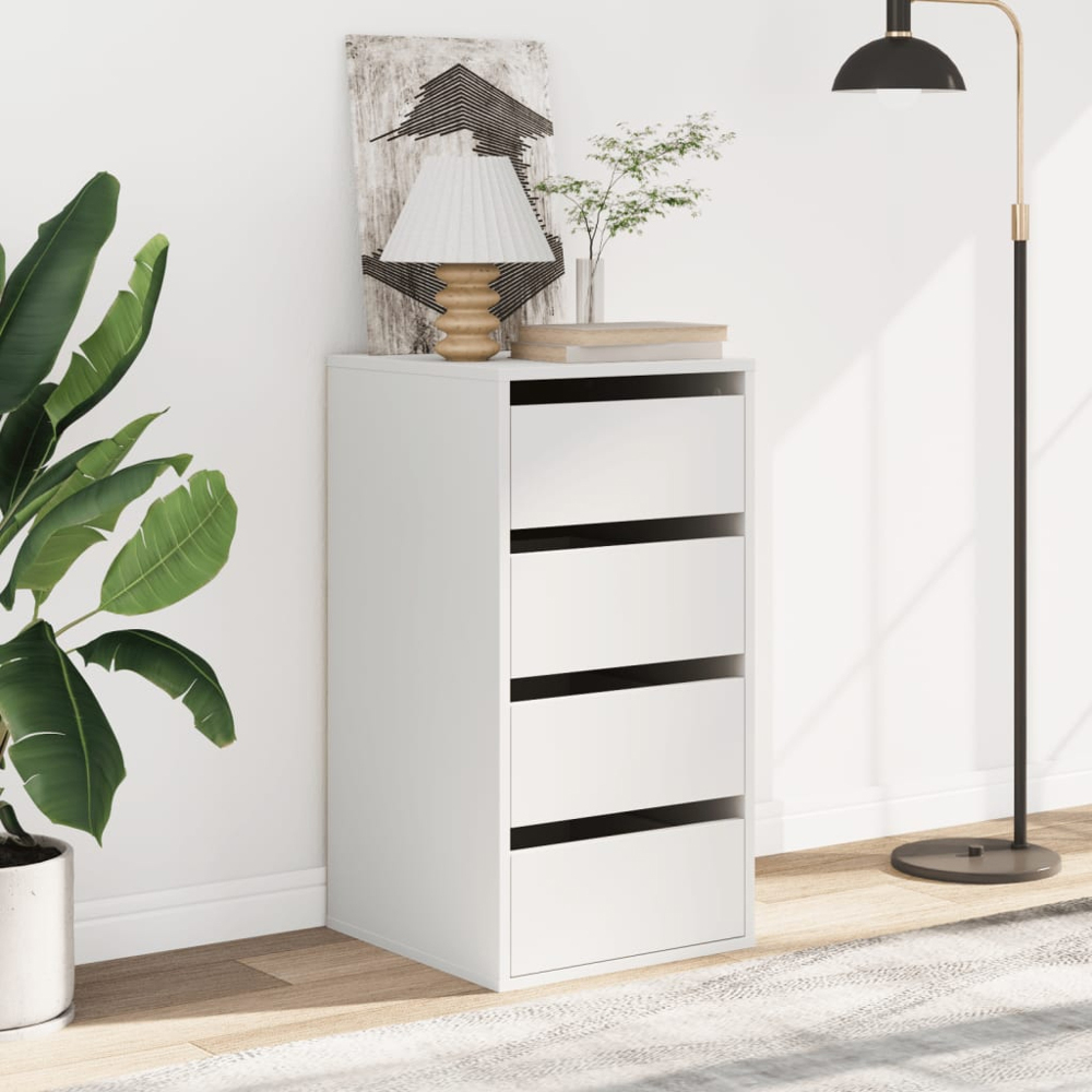 vidaXL 4 Drawer White Wooden Chest of Drawers Image 8