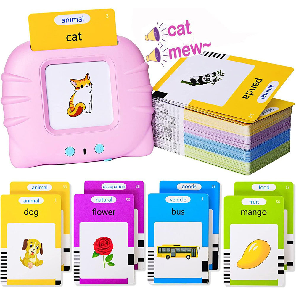 Dyzi Toddlers Pink Talking Flash Card Learning Toy Image 1