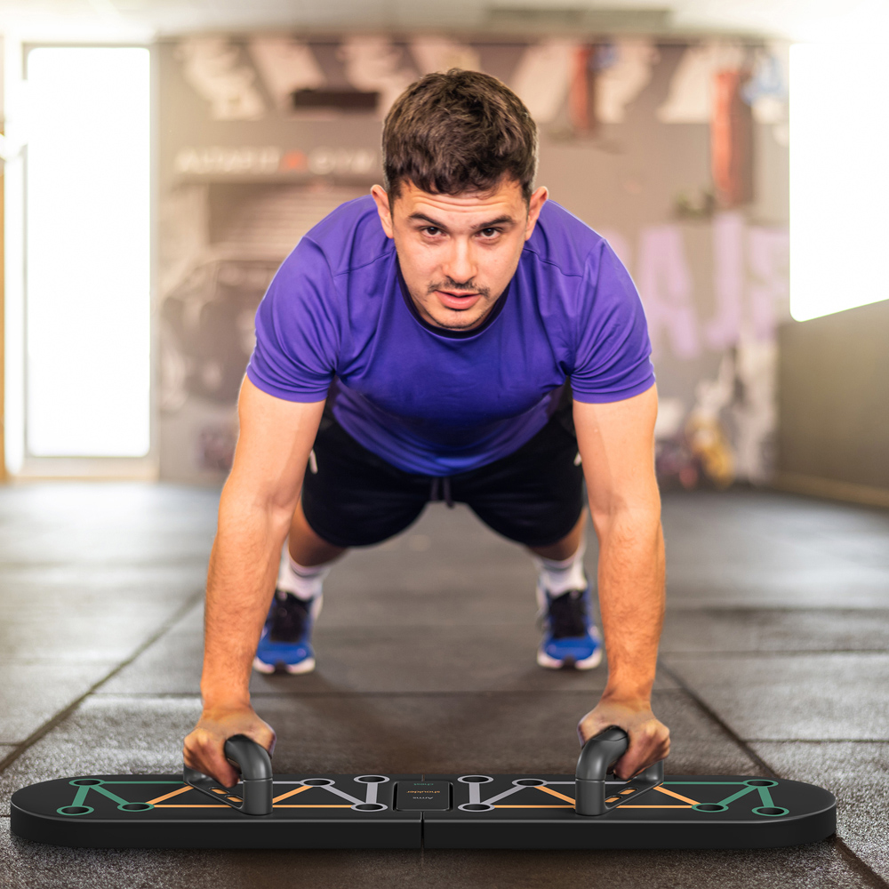 Sportnow 11 in 1 Home Gym Foldable Push Up Board with Press Up Handles Image 2