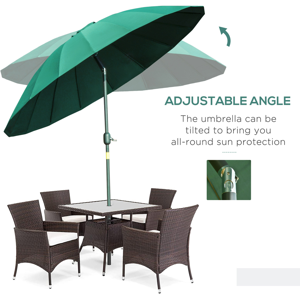 Outsunny Green Crank and Tilt Parasol 2.6m Image 5