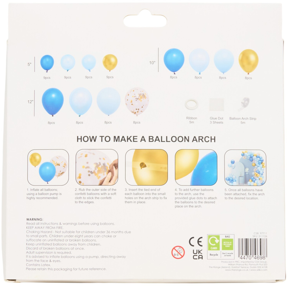 Balloon Arch Kit Blue and Gold Image 3