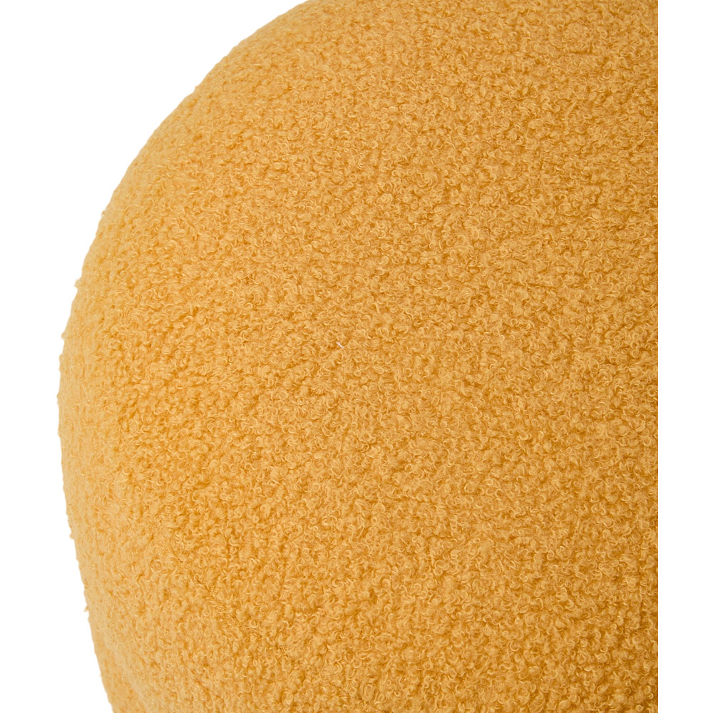 Living and Home Yellow Teddy Fleece Double Layer Round Footstool Image 4