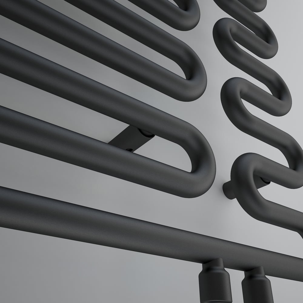 Terma Swale Metallic Black Heated Towel Rail 1746 BTU 1244 x 465mm Image 4