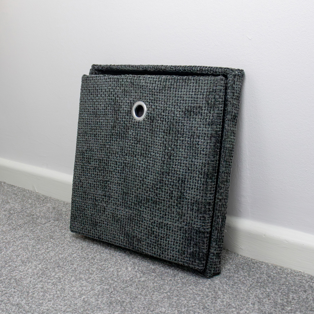 JVL Metro Black Foldable Cube Storage Box with Lid Image 8