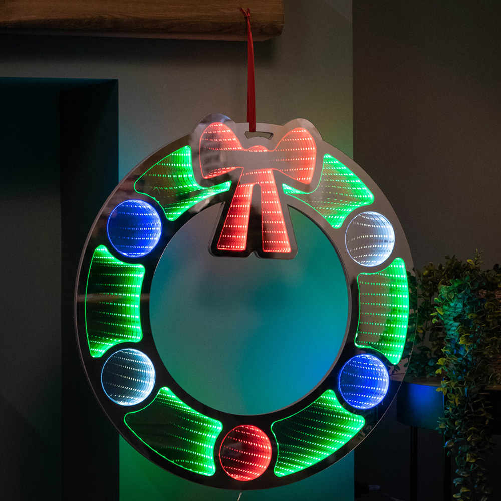 Samuel Alexander Infinity Light Up Hanging Wreath Christmas Decoration 60cm Image 1