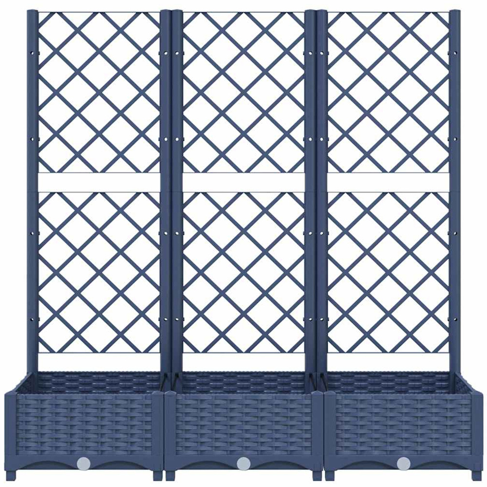 vidaXL White Plastic Raised Garden Planter with Trellis 121.5 x 120 x 40cm Image 3
