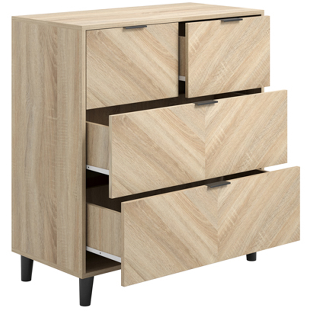 Stockholm Chevron 4 Drawer Sonoma Oak Chest of Drawers Image 6