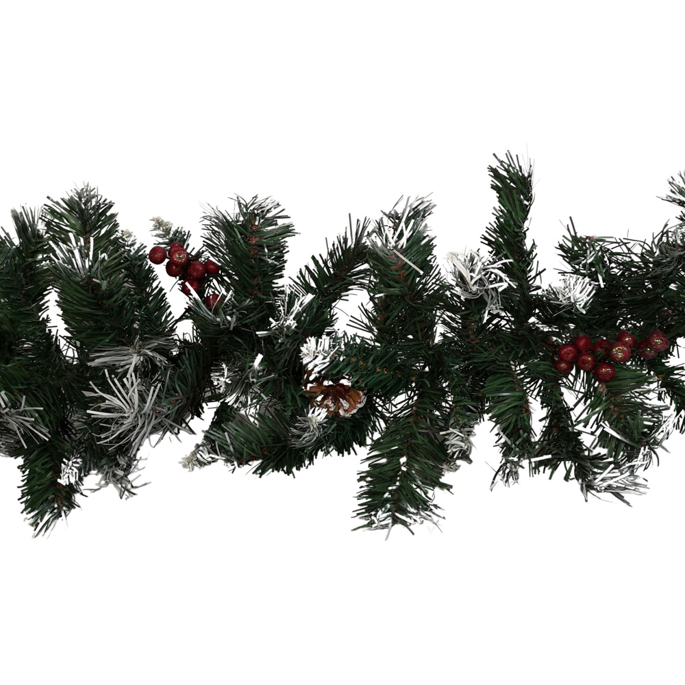 Samuel Alexander Mixed Needle Christmas Garland with Pine Cones and Red Berries 2.7m Image 1