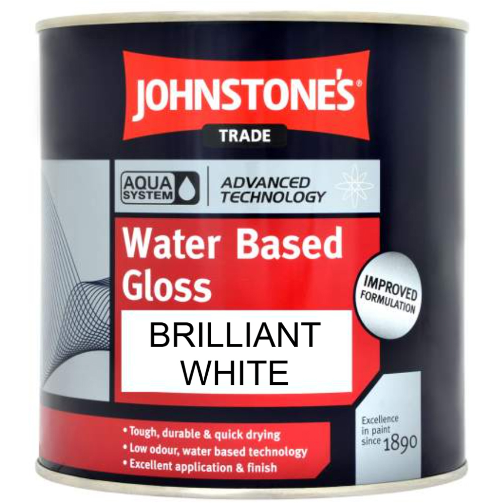 Johnstone's Trade Aqua Brilliant White Gloss Paint 1L Image 2