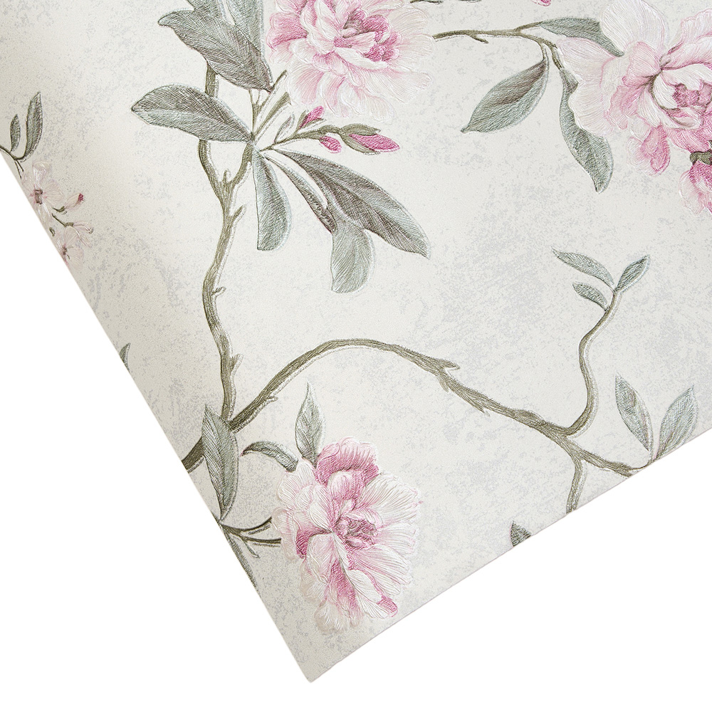 Living and Home Floral Pattern Rectangle 3D Embossed Multicolour Non-Pasted Wallpaper Image 5
