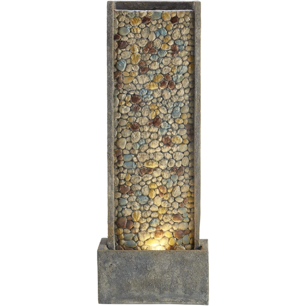 Serenity Vertical Pebble Waterfall Mains Powered LED Water Feature Image 1