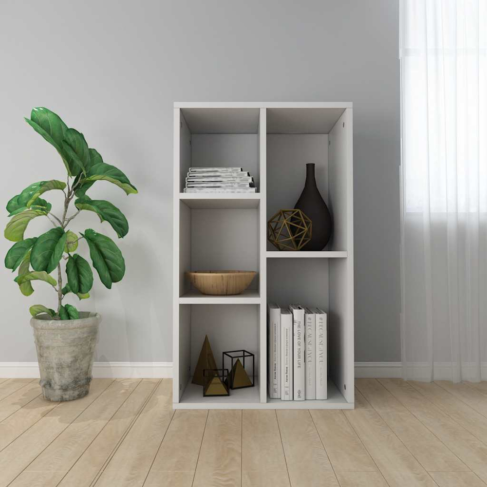 vidaXL 5 Shelf White Wooden Bookcase Image 8
