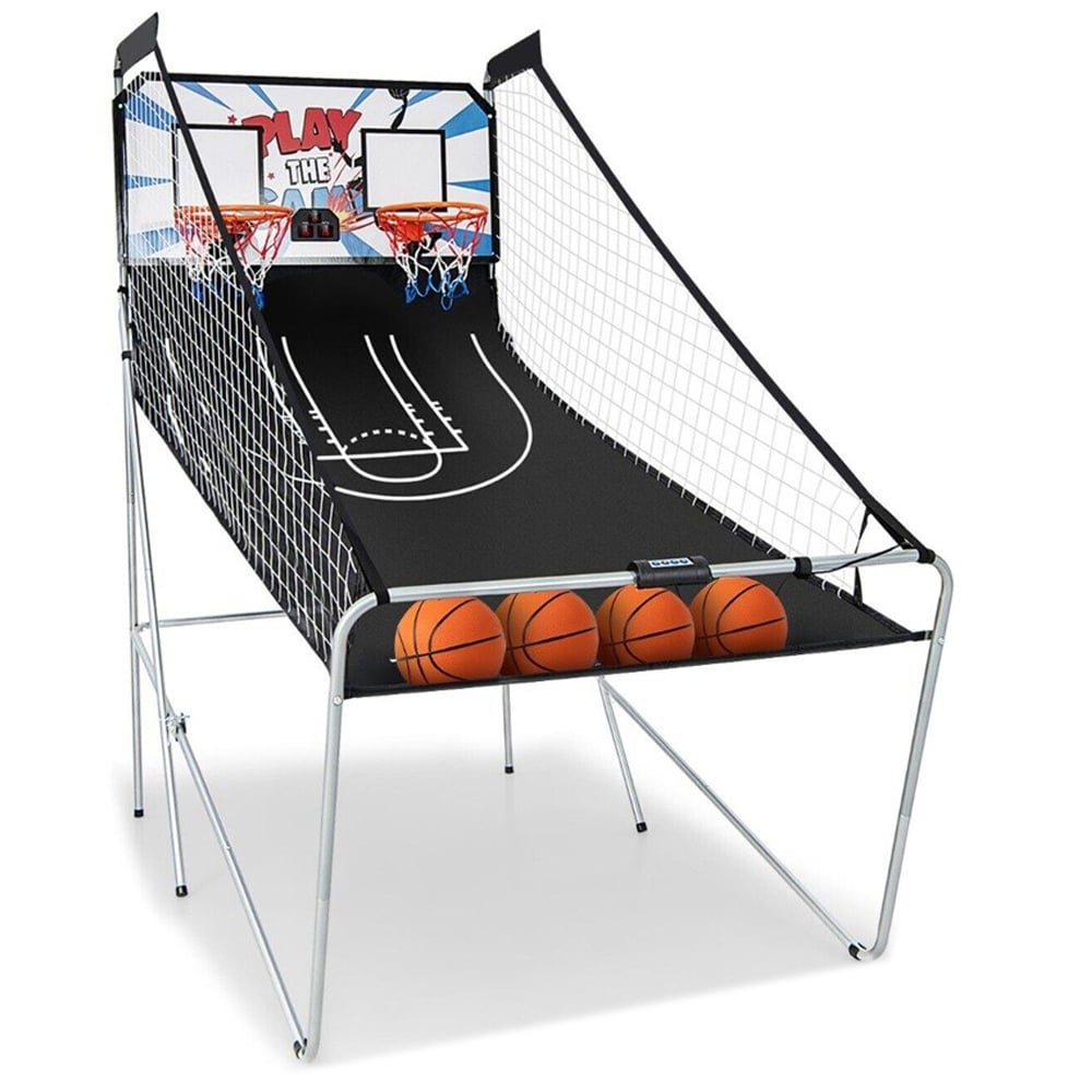 Costway White Foldable Basketball Arcade Game Image 1