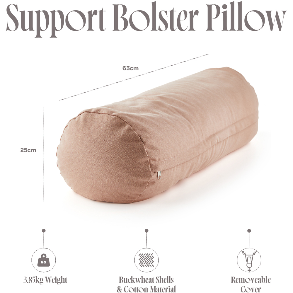 Myga Blush Buckwheat Yoga Support Bolster Pillow Image 5