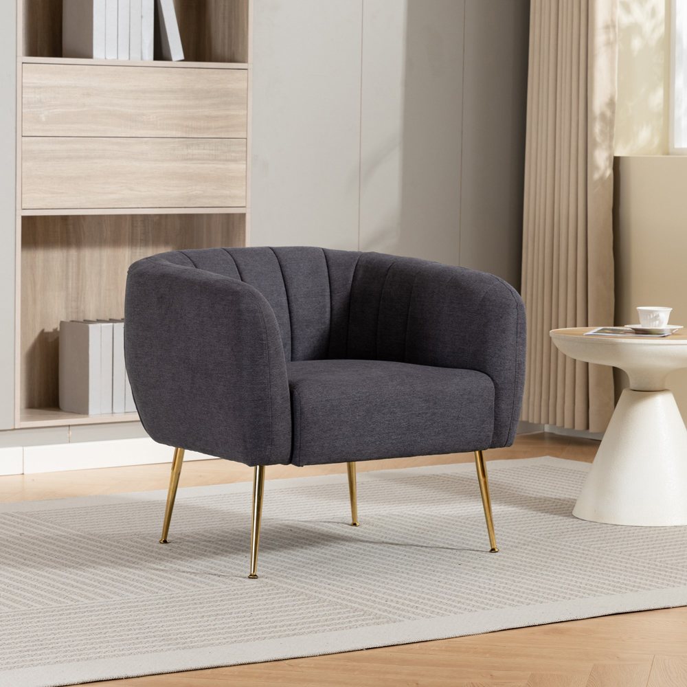 Artemis Home Stanton Charcoal Grey Fabric Shell Accent Chair Image 4