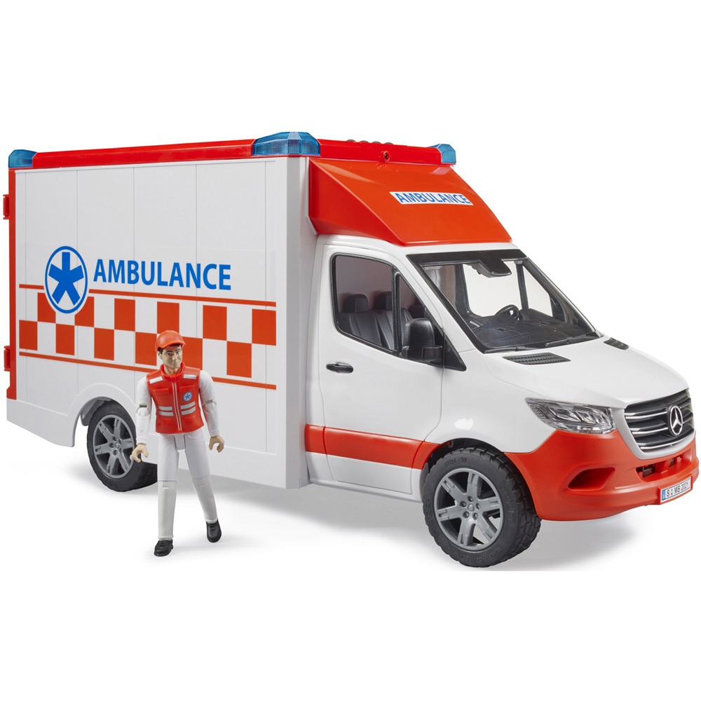 Bruder Kids MB Sprinter Ambulance with Driver and Light and Sound Module Playset Model Image 2