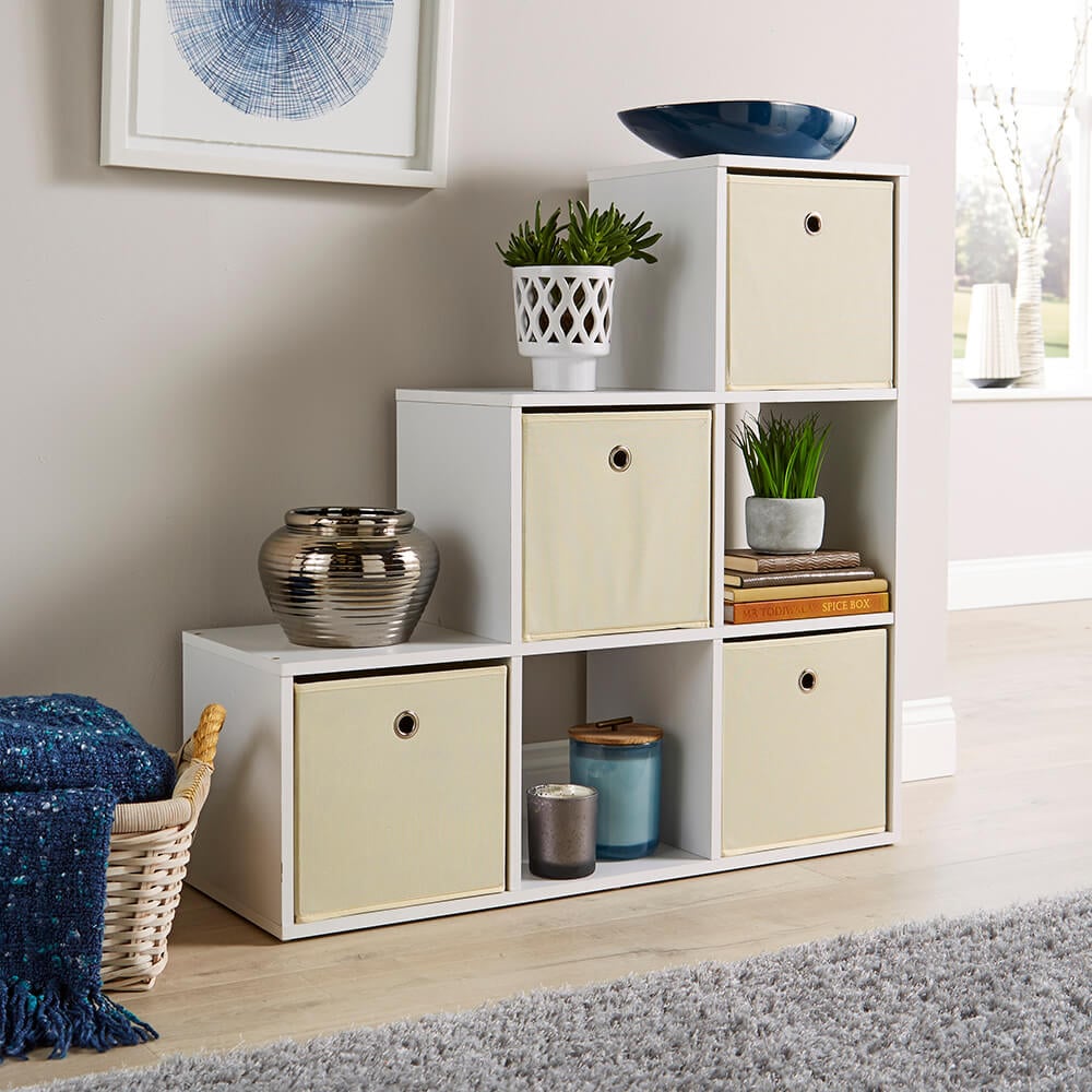 Home Source 6 Cube White Storage Unit Image 5
