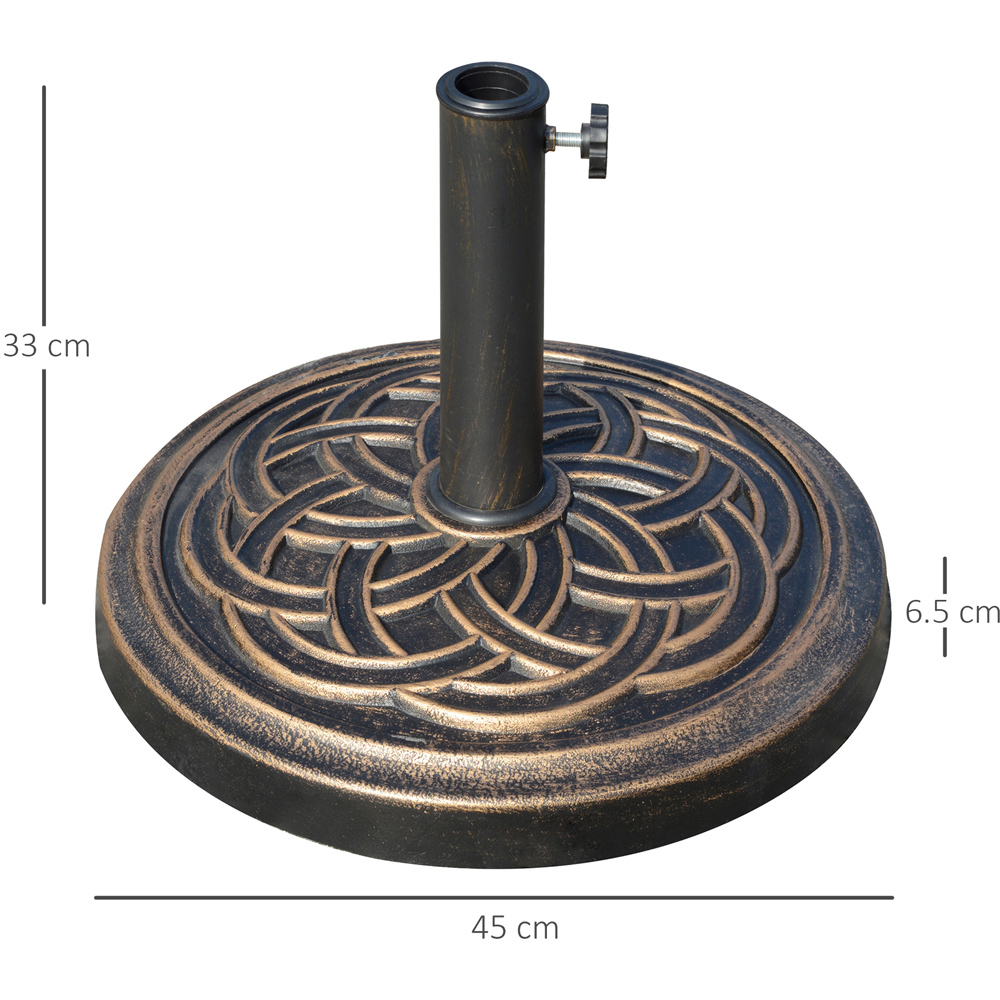 Outsunny Bronze Tone Round Parasol Base 11.5kg Image 7