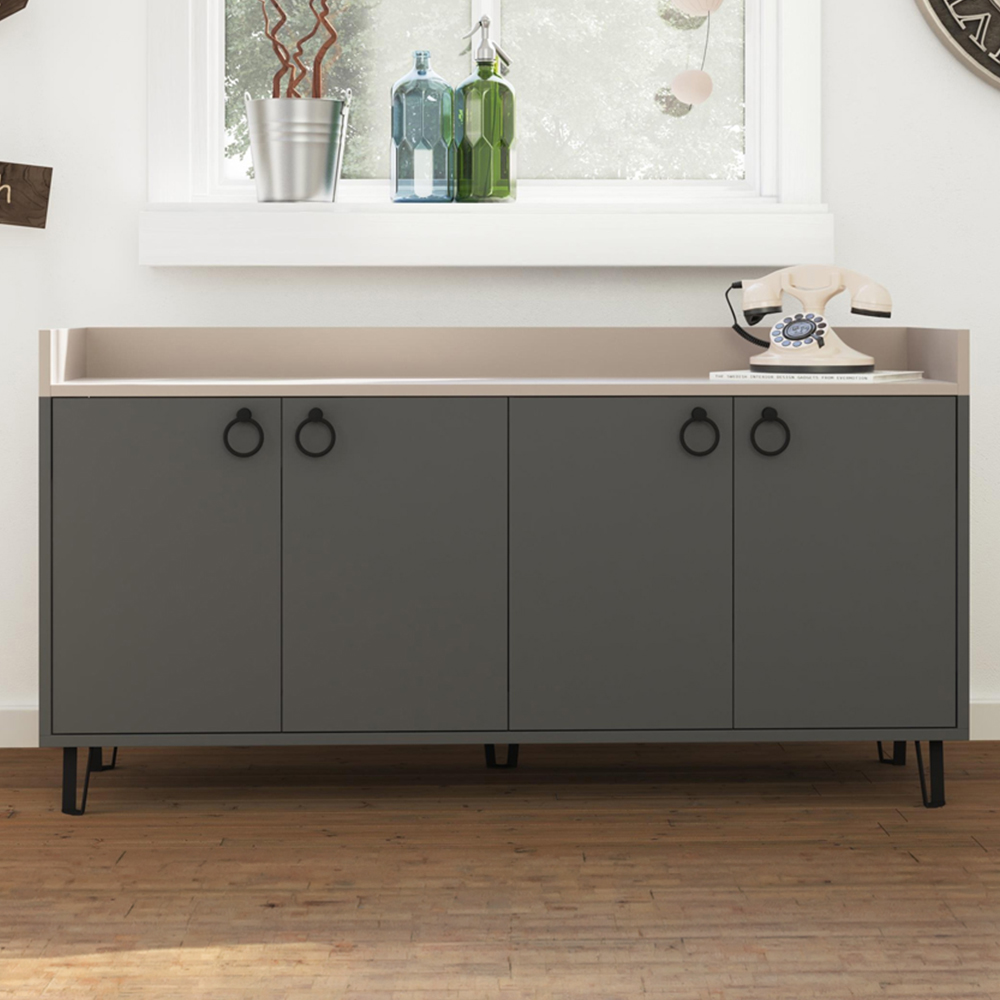 Decortie Dea 4 Door Anthracite Console Table Image 1