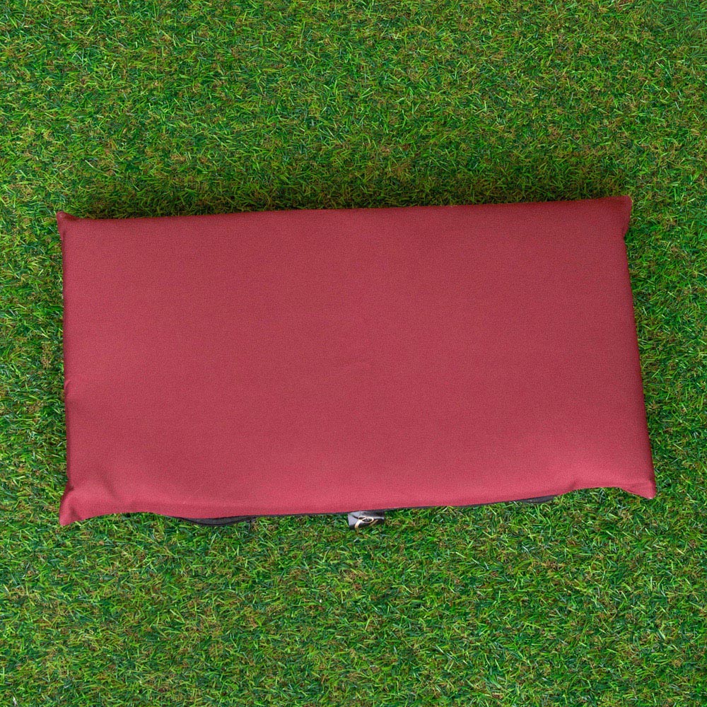 Samuel Alexander Single Seater Burgundy Wooden Garden Chair Cushion Base 52 x 20cm Image 4