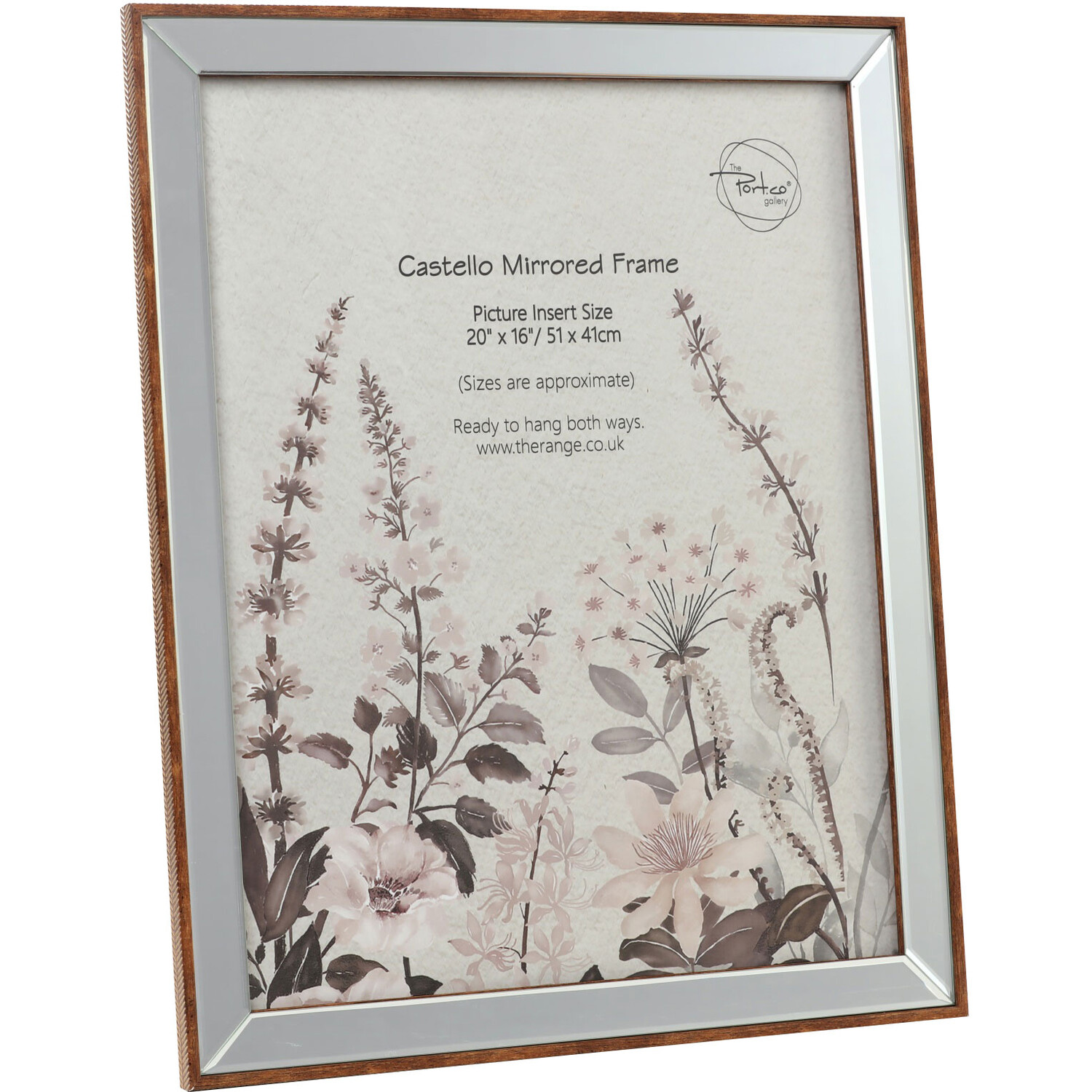 Castello Mirrored Frame - Brown / 20x16in Image 2