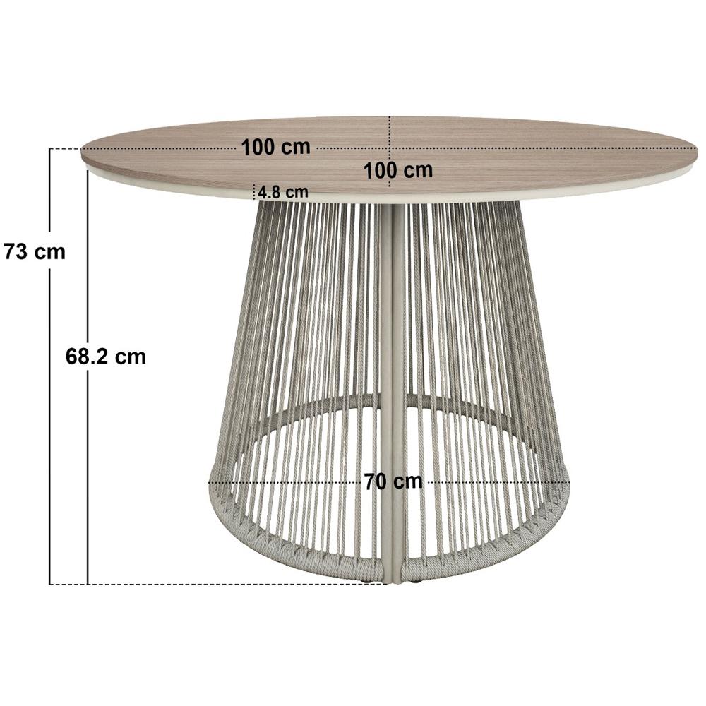 SOLACE+CO Hana Lita 4 Seater Round Garden Bistro Set Image 6