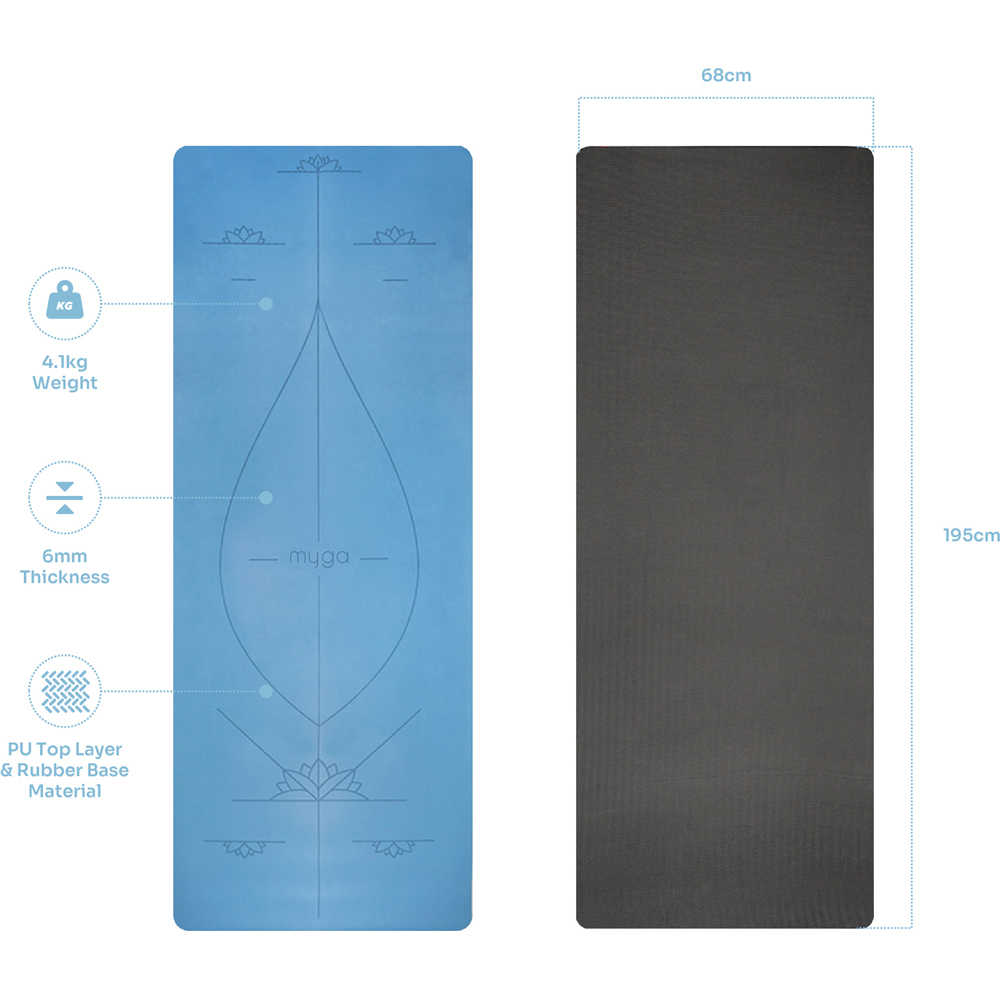 Myga Blue Alignment Yoga Mat XL Image 4