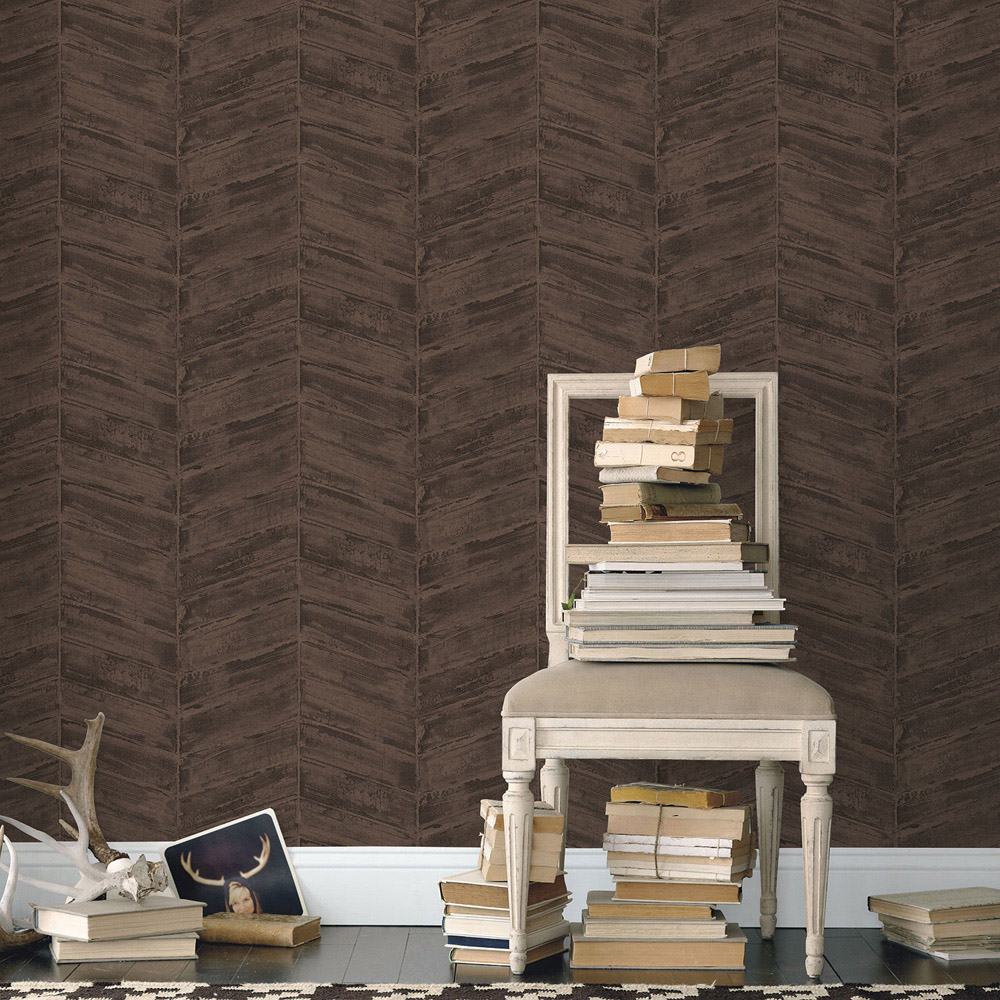 Galerie Ambiance Chevron Brown Wallpaper Image 2