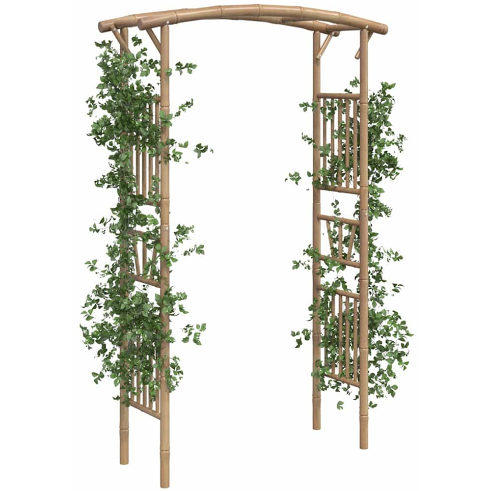 vidaXL 6 x 4ft Brown Bamboo Rose Arch Garden Arbour Image 2