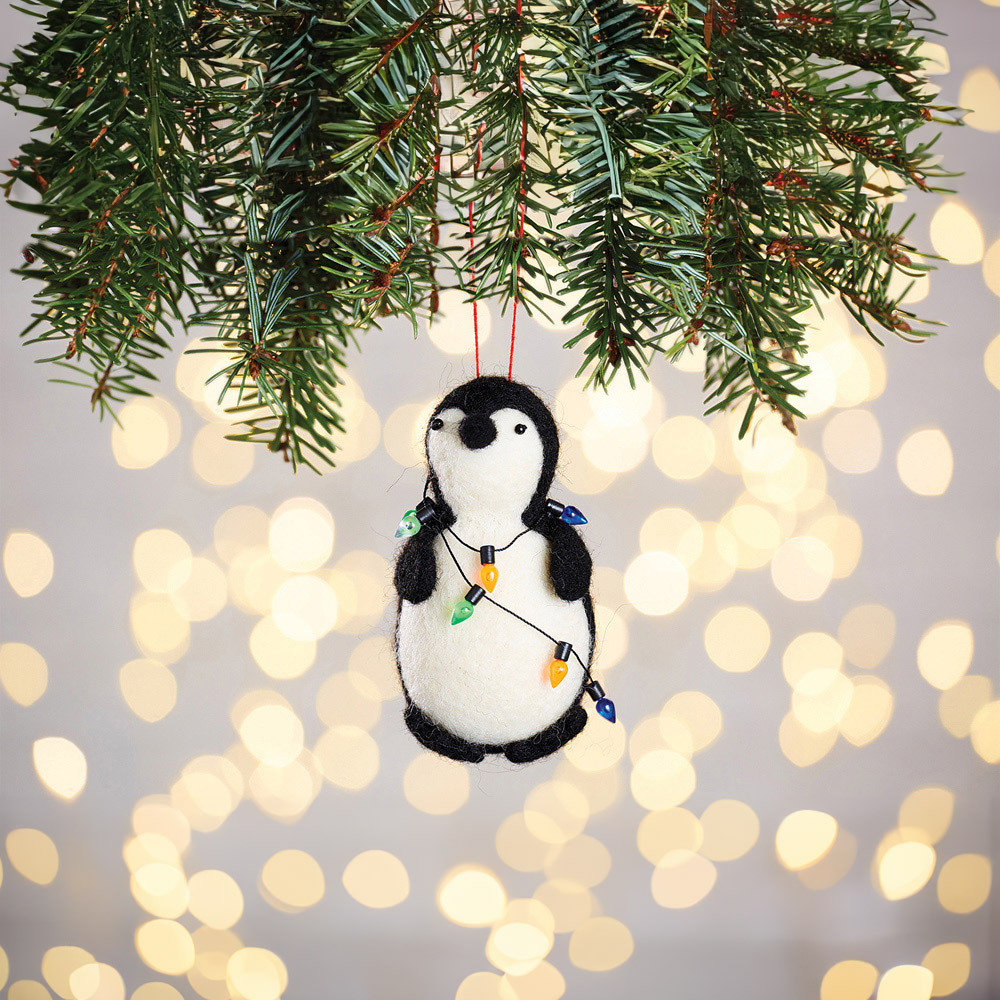 Simply Make Penguin with Fairy Lights Needle Felting Kit Image 2