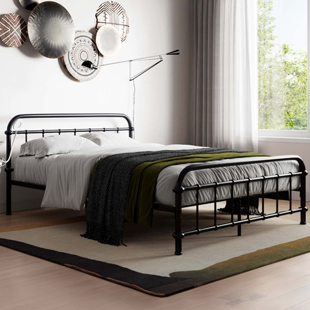 Flair Compton Small Double Black Metal Bed Frame Image 1