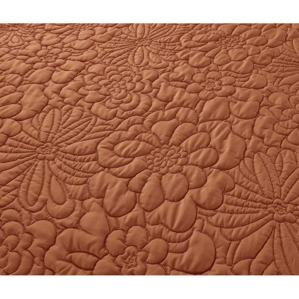 Velosso Alini Double Orange Floral Quilted Duvet Cover Set Image 4