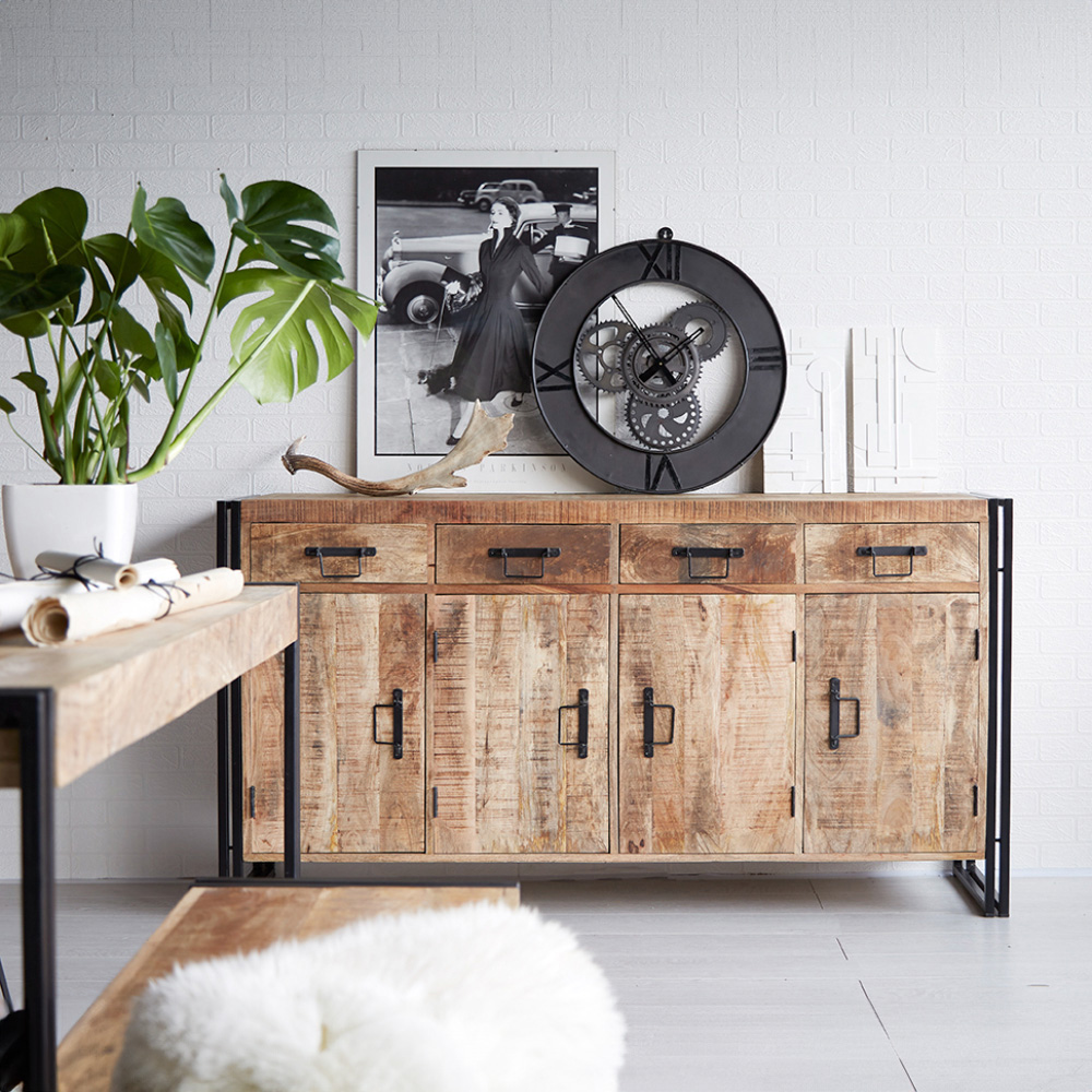 Brooklyn Carnaby 4 Door 4 Drawer Industrial Extra Large Sideboard Image 4