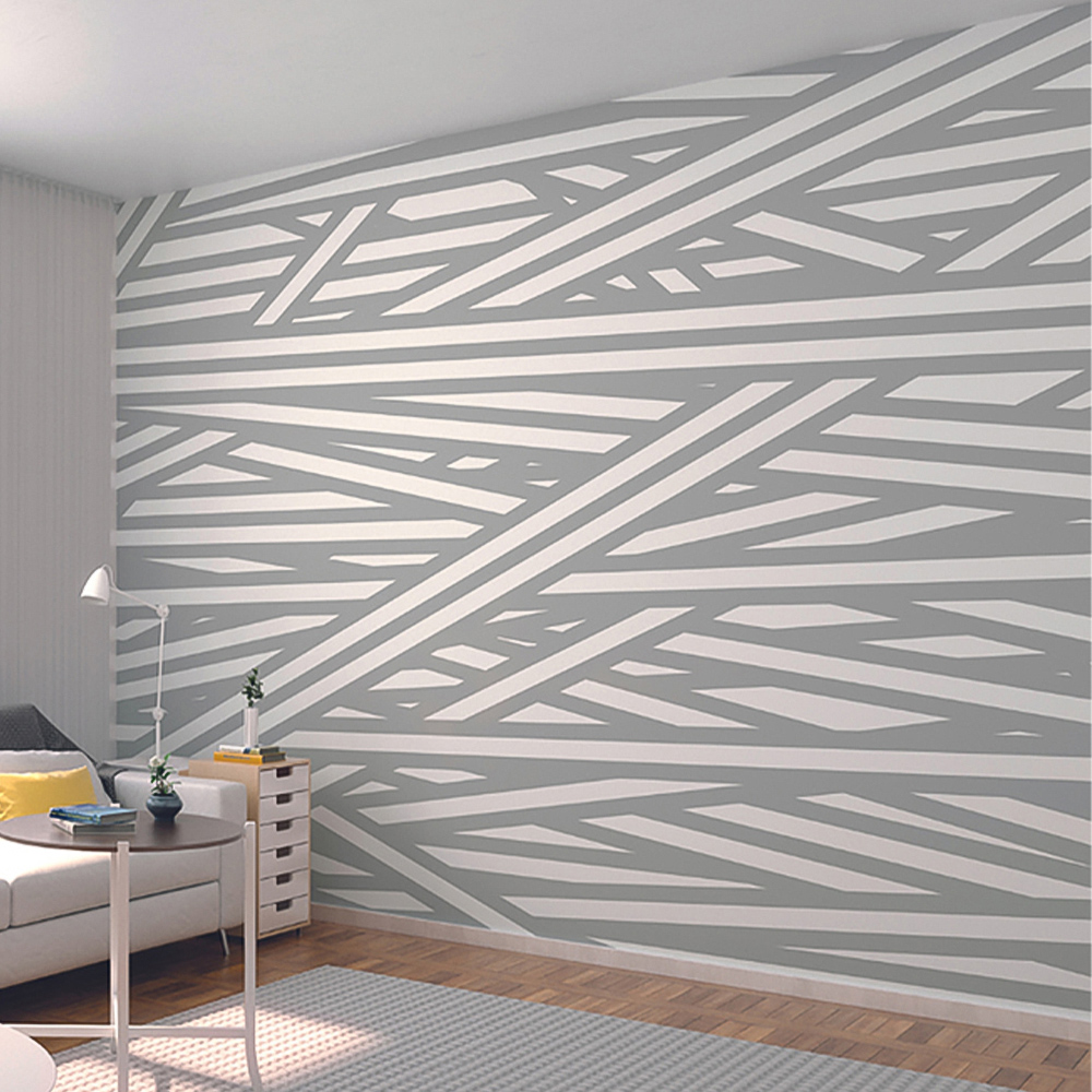 Origin Murals Striped Criss Cross Pattern Wall Mural Image 1