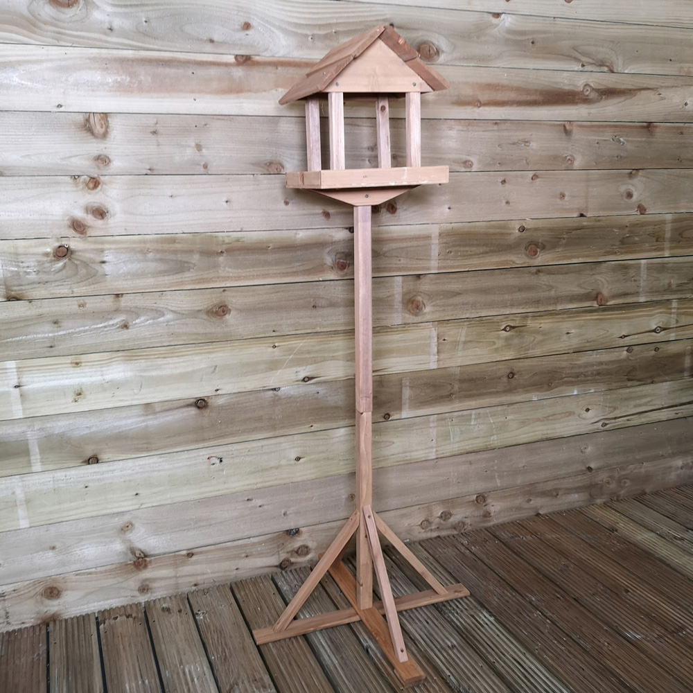 Natural Wooden Bird Feeding Table Image 7