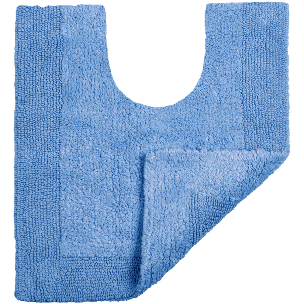 Allure Bath Fashions Elegance Cornish Blue Reversible Pedestal Mat 53 x 55cm Image 3