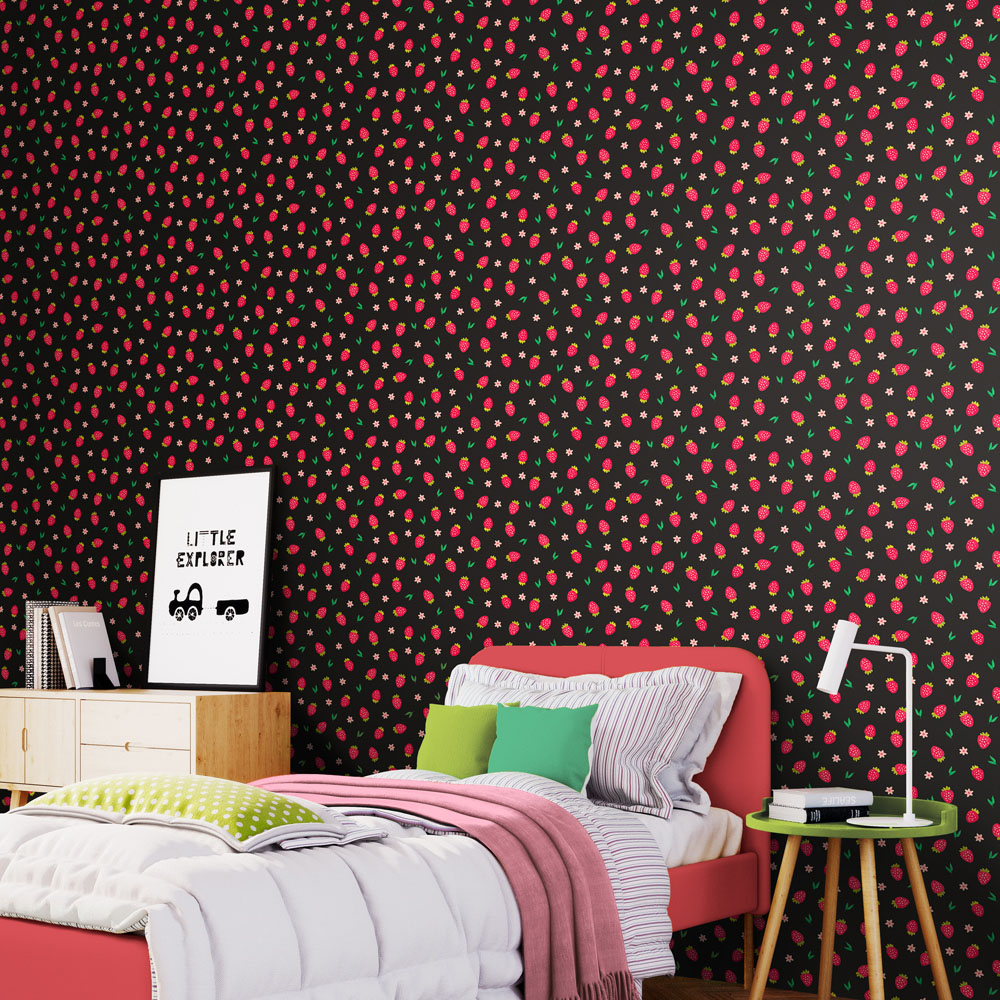 Hoopla Walls Peekaboo Strawberry Sprinkles Liquorice Wallpaper Image 2