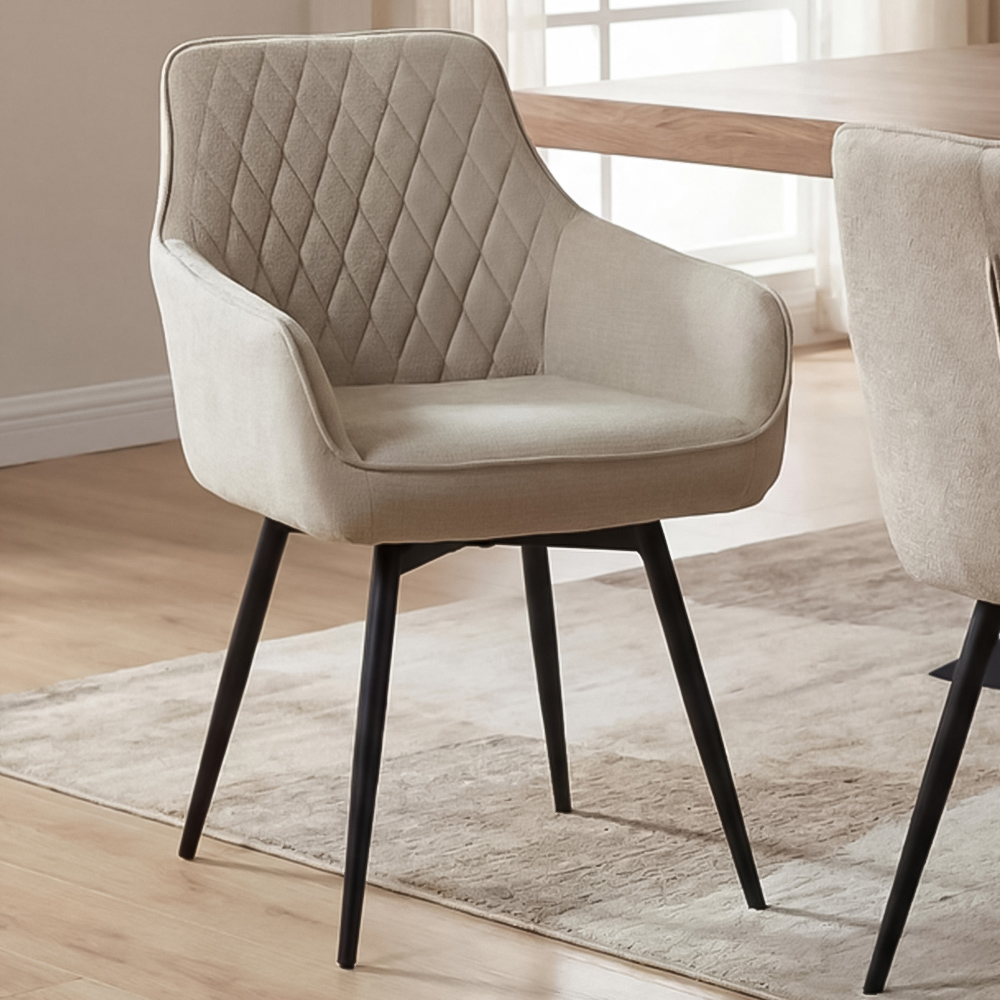 Portland Axton Beige Fabric Dining Chair Image 1