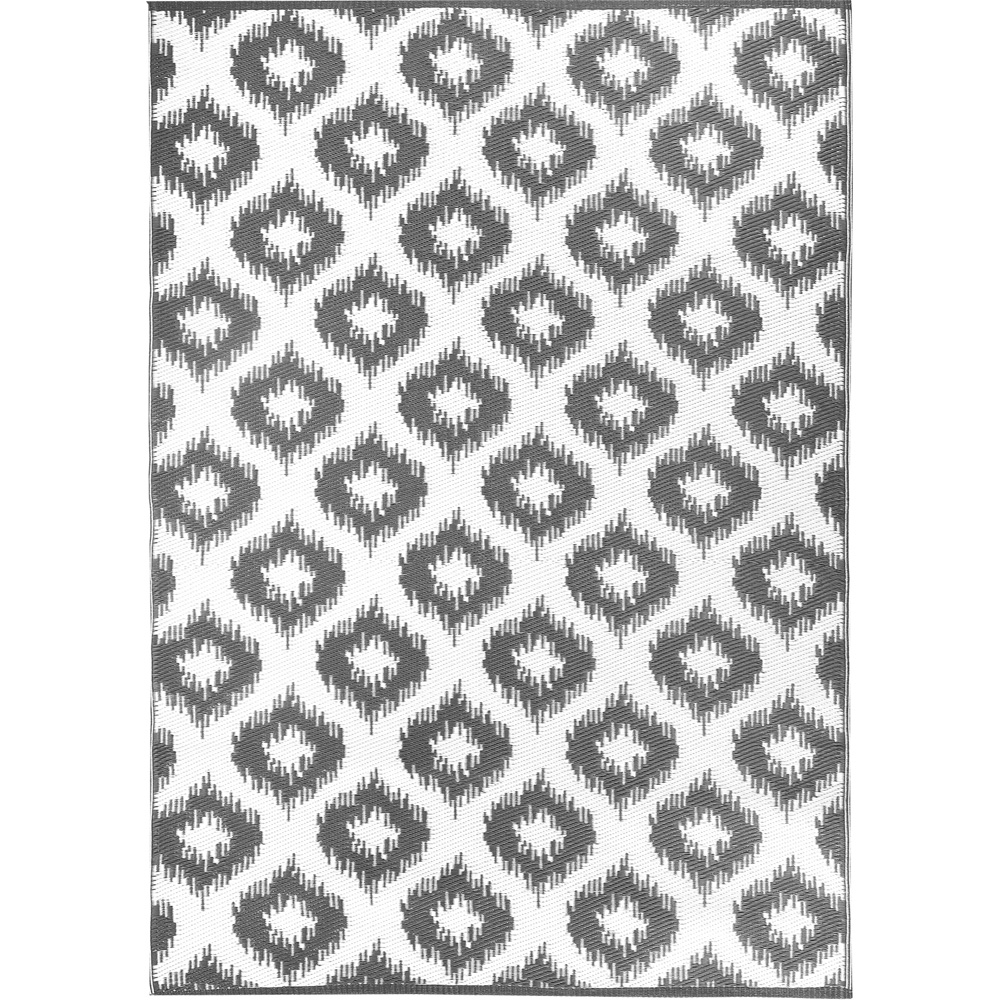 Madrid Geometric Diamond Outdoor Rug Grey Image 3