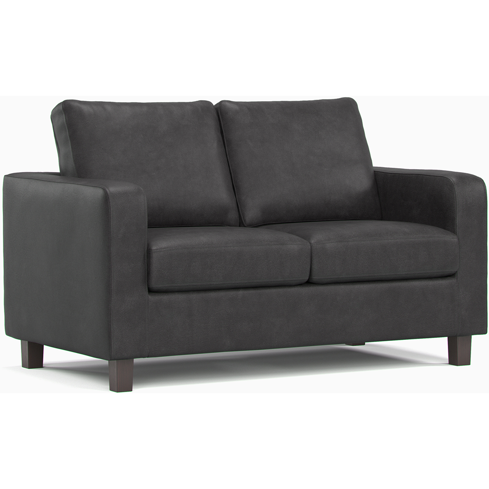 York 4 Seater Black Faux Leather Sofa Suite Image 3