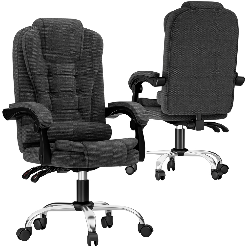 Rattrix Dark Grey Height Adjustable Swivel Office Chair with Large Padded Seat Image 2