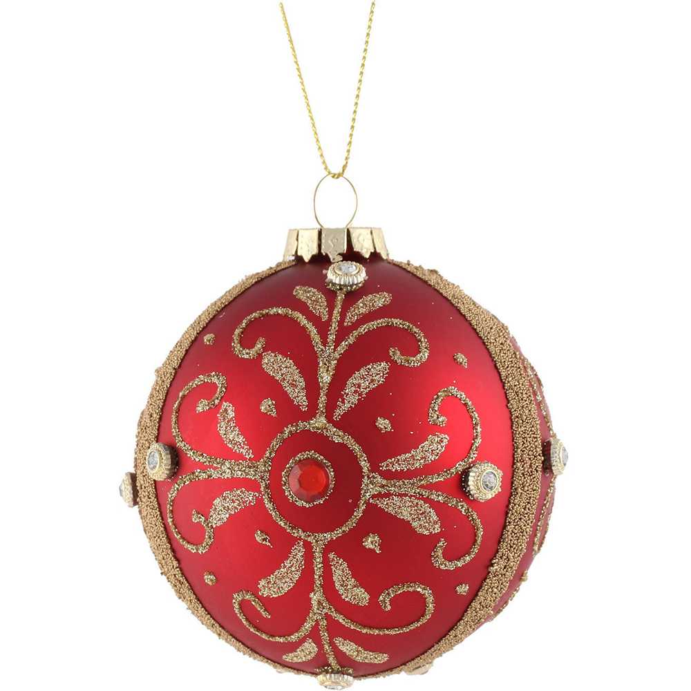 Red and Gold Decorative Bauble - Red & Gold Image