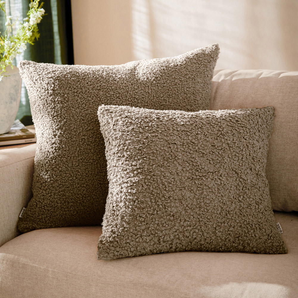 Yard Cabu Taupe Chunky Boucle Reversible Cushion 55 x 55cm Image 5
