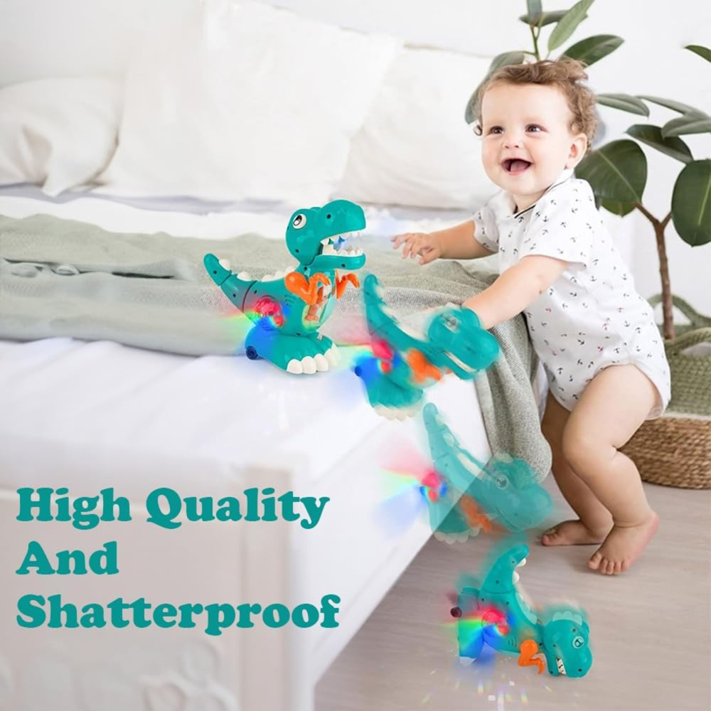 Alivio Kids Blue Crawling Walking Dinosaur Baby Toy with Musical Lights Image 6